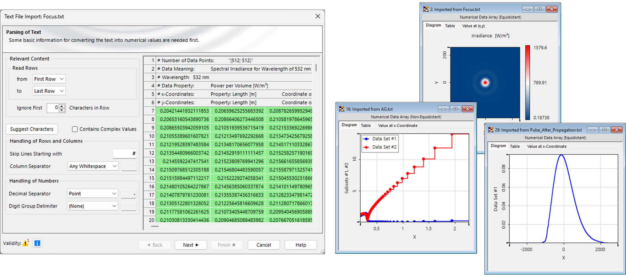 Import text files into virtuallab fusion optical design